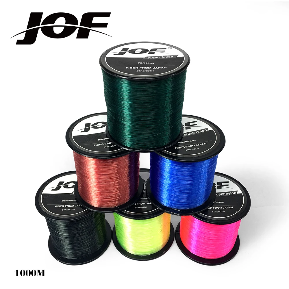 1000M Super Strong Nylon Fishing Line 4.4LB 28.6LB 7 Colors Japan Monofilament Main Line For