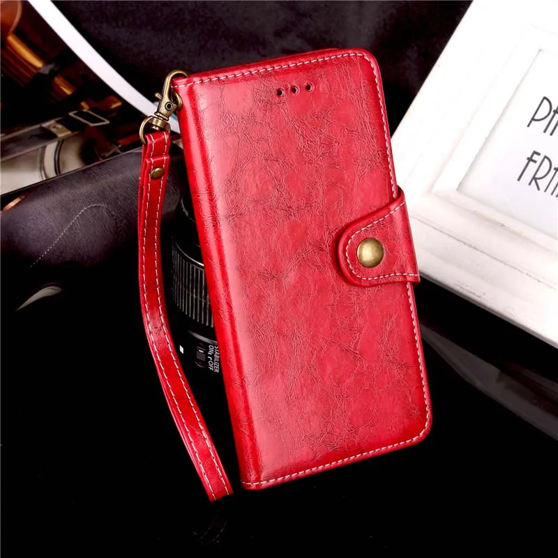 Retro Leather Case for BlackBerry KEYone Key one Luxury Wallet Flip