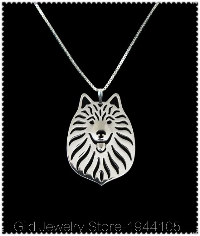 

1pcs Unique Japanese Spitz Pendant Necklace Dog Hollow Handmade Bohemian Japanese Spitz Jewelry Pet Lovers Gift Idea