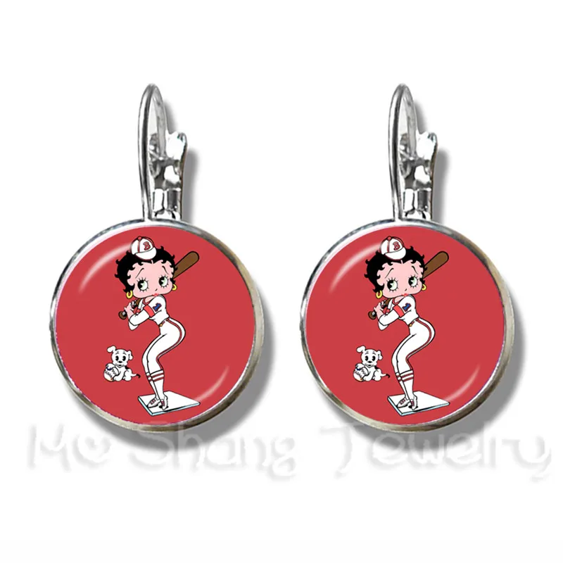 Новинка года, милые серьги-гвоздики Betty Boop, посеребренные серьги с мультяшным рисунком, сексуальные романтические украшения Betty Boop для женщин, подарок для девочек