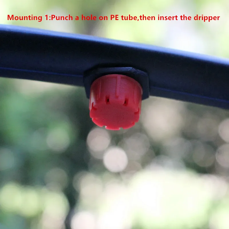  1000Pcs/Pack Red Adjustable Dripper Emitter On Barb For Mini Drip Irrigation Plant Flower Watering 