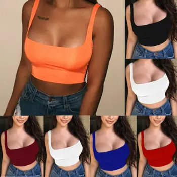 USA Women Sexy Striped Crop Top Bustier Tube Crop Tank Top Cami Tops Vest Blouse multicolor frill trim smock crop cami