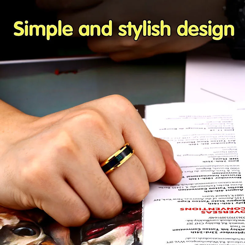 Beier 316L Stainless Steel Simple Intelligent temperature sensing Fashion personality for men wedding gift Ring jewelry LR-R115