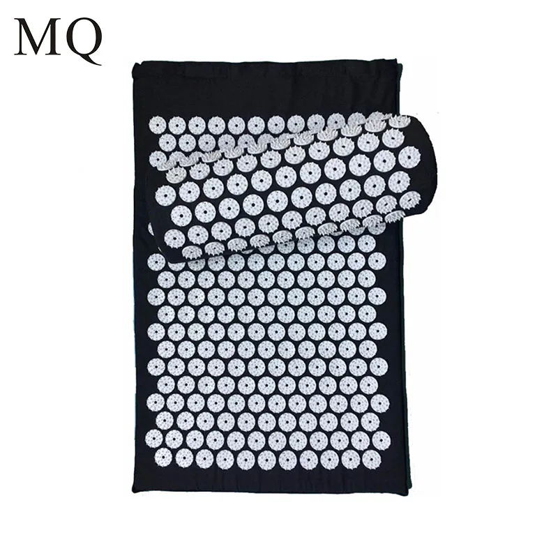 2pc Yoga Mat Massager Pain Acupuncture Spike Relieve Stress Pain Fatigue Head Back Foot Relax 1 Acupuncture mat+1 Massage Pillow