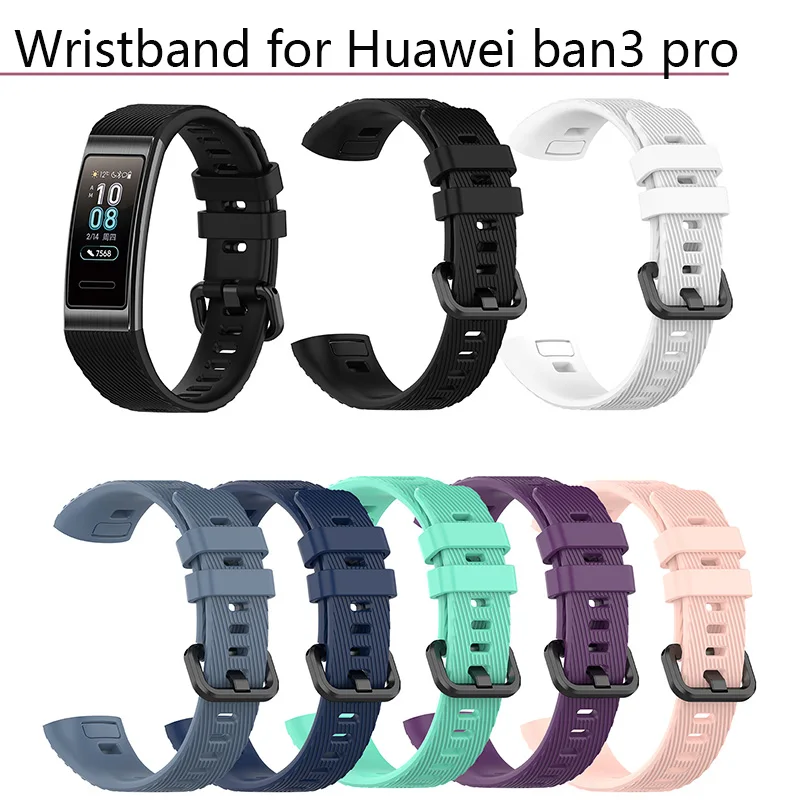 

Adjustable Watch Band for Huawei Band 3 Pro Silicone Wrist Strap Wristband Bracelet Replacement Smart Watchband Accessories