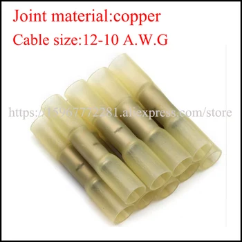 

100PCS Heat Shrink Terminal Insulated Butt Electrical Splice Wire Connectors Cable Crimp Terminal Nylon Buttt Connector