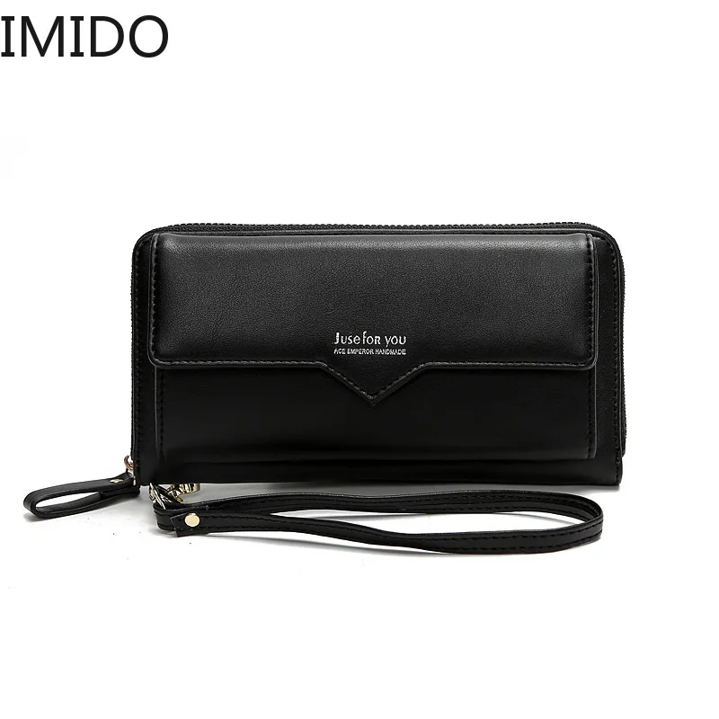

IMIDO 2019 Brand Designer New Women's Purse Large-capacity Zip Bag Mobile Student Wallet Zero Fashion Leisure Travel Shopping