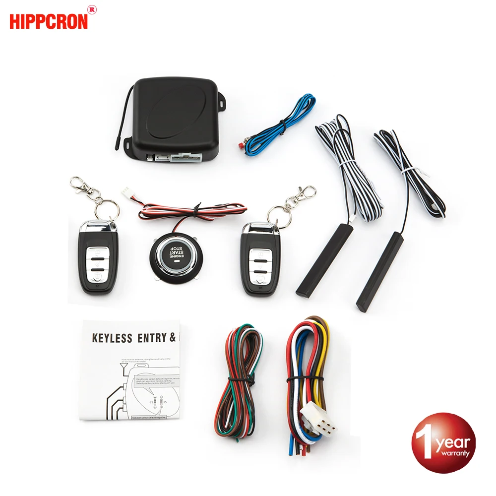 

Hippcron Car Alarm Remote Control Car Keyless Entry Engine Start Alarm System Push Button Remote Starter Stop Auto