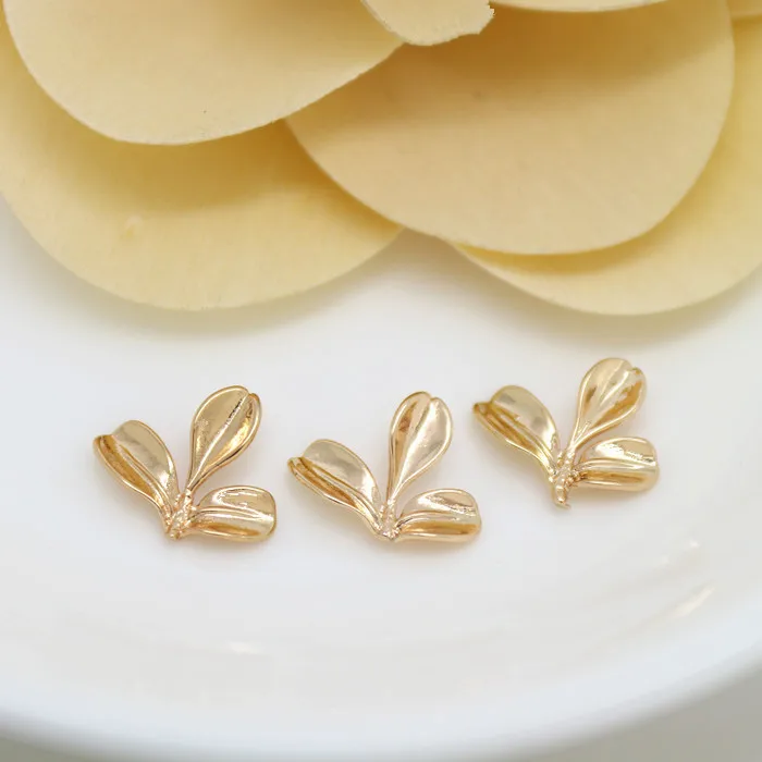 6 шт. латунные подвески в виде листьев цвета шампанского 12 х10 мм|charm pendant|leaf charm