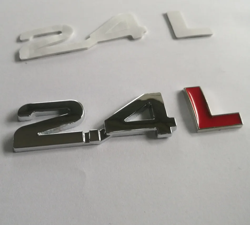 Newest Metal 2.4L Letters Car Turbo Engine Rear Trunk Emblem Badge Decal Sticker