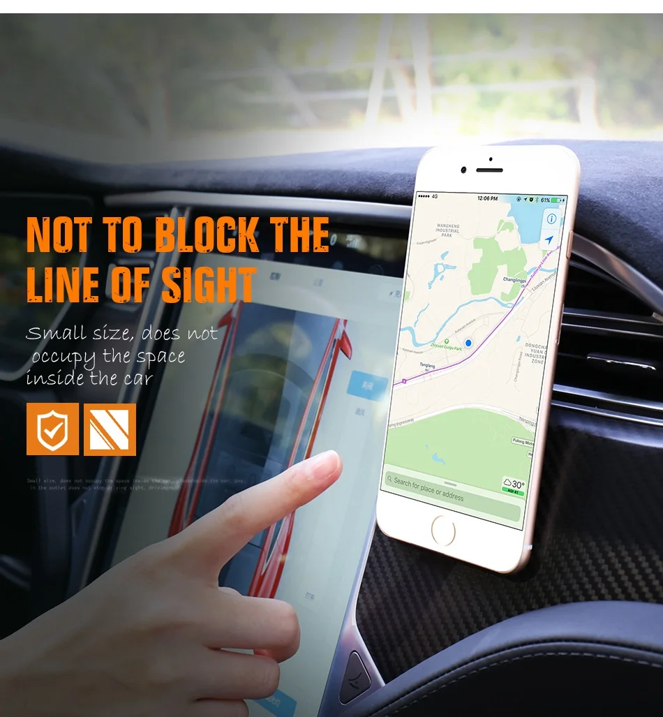 Aluminum Magnetic Car Phone Holder Stand For iPhone 7 6 6S Plus 5S SE For Huawei Xiaomi mi5s (5)