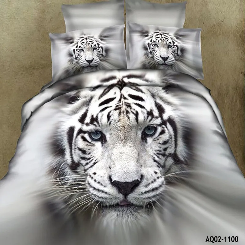 Grey Fantastic Tiger Pattern 100 Cotton Popular Bedding Sets Great