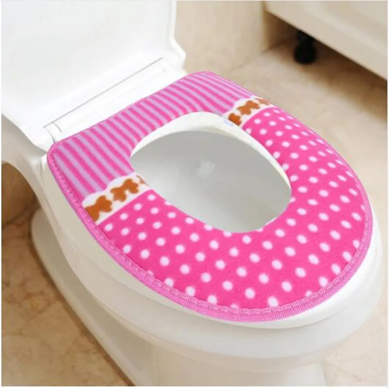 Winter Toilet Seat Warmer Coral fleece Thicken Carpet Toilet Seat Cover