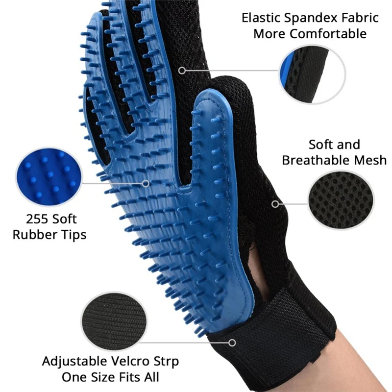 Pet Grooming Glove for Cats Brush Comb Cat Hackle Pet Deshedding Brush Glove for Animal Dog Pet Hair Gloves for Cat Dog Grooming (4)