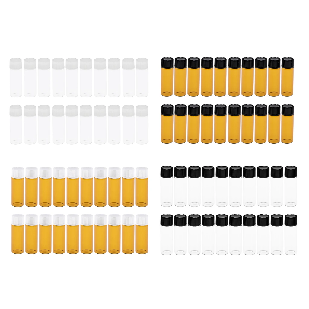 Essential Oils Sample Bottles, 20Pcs 5ml Oil Bottles For Essential oils, with Orifice Reducers and Screw Caps