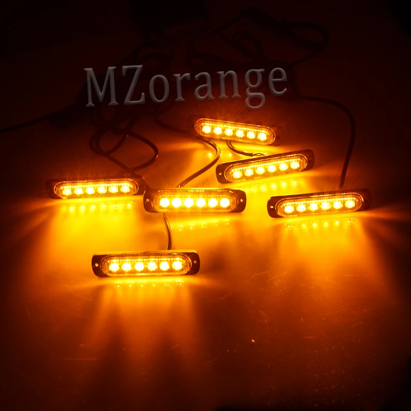 MZORANGE 6pc 6 светодиодный Водонепроницаемый 12/24V пульт дистанционного управления автомобиль Грузовик Аварийная Предупреждение светодиодный стробоскоп вспышка светильник мигающая лампа Дневной светильник