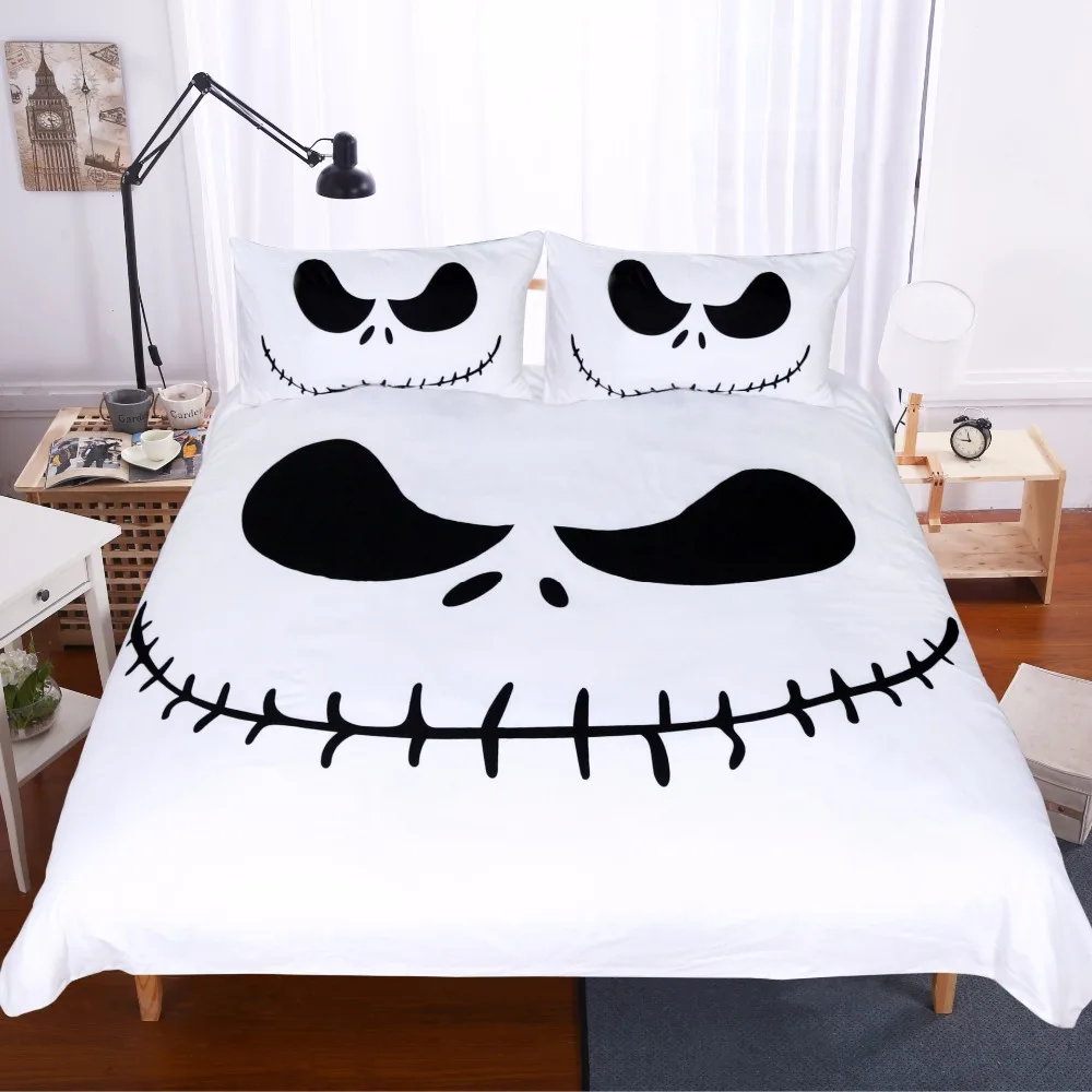 

CAMMITEVER Scary Bedding Set Printed Bed Duvet Cover with Pillowcases Soft Microfiber Home Textiles King Queen