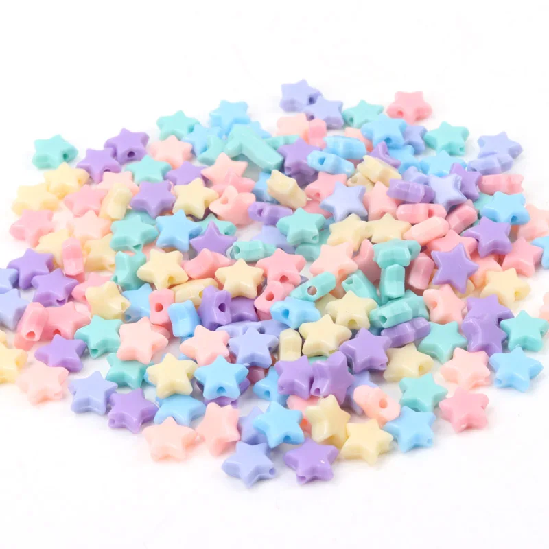 Spring Color Star Acrylic Loose Beads For Jewelry Making Diy Wholesale 10mm 100pcs
