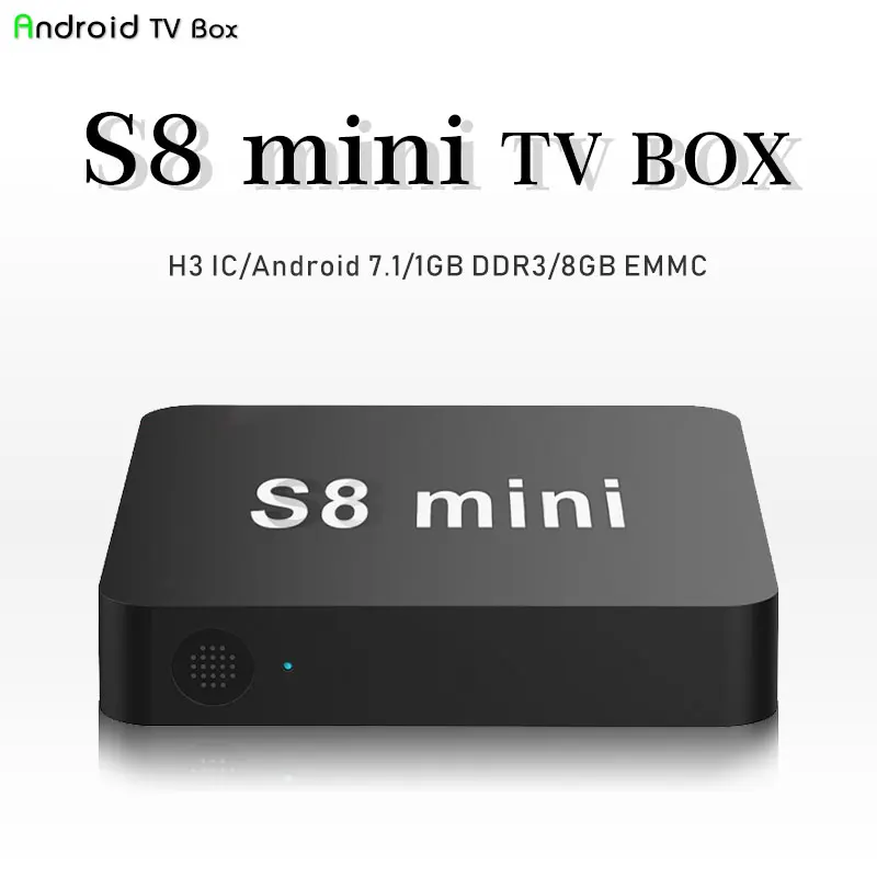 Самый дешевый Android 7 1 ТВ бокс S8 Мини Смарт AllwinnerH3 четырехъядерный ГБ 8 4K Full HD
