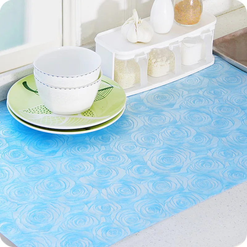 جديد وصول ارتفع طباعة خزانة حصيرة مقاوم للرطوبة درج مجلس الوزراء سادة طاولة طعام المفارش المطبخ اكسسوارات الديكور المنزل