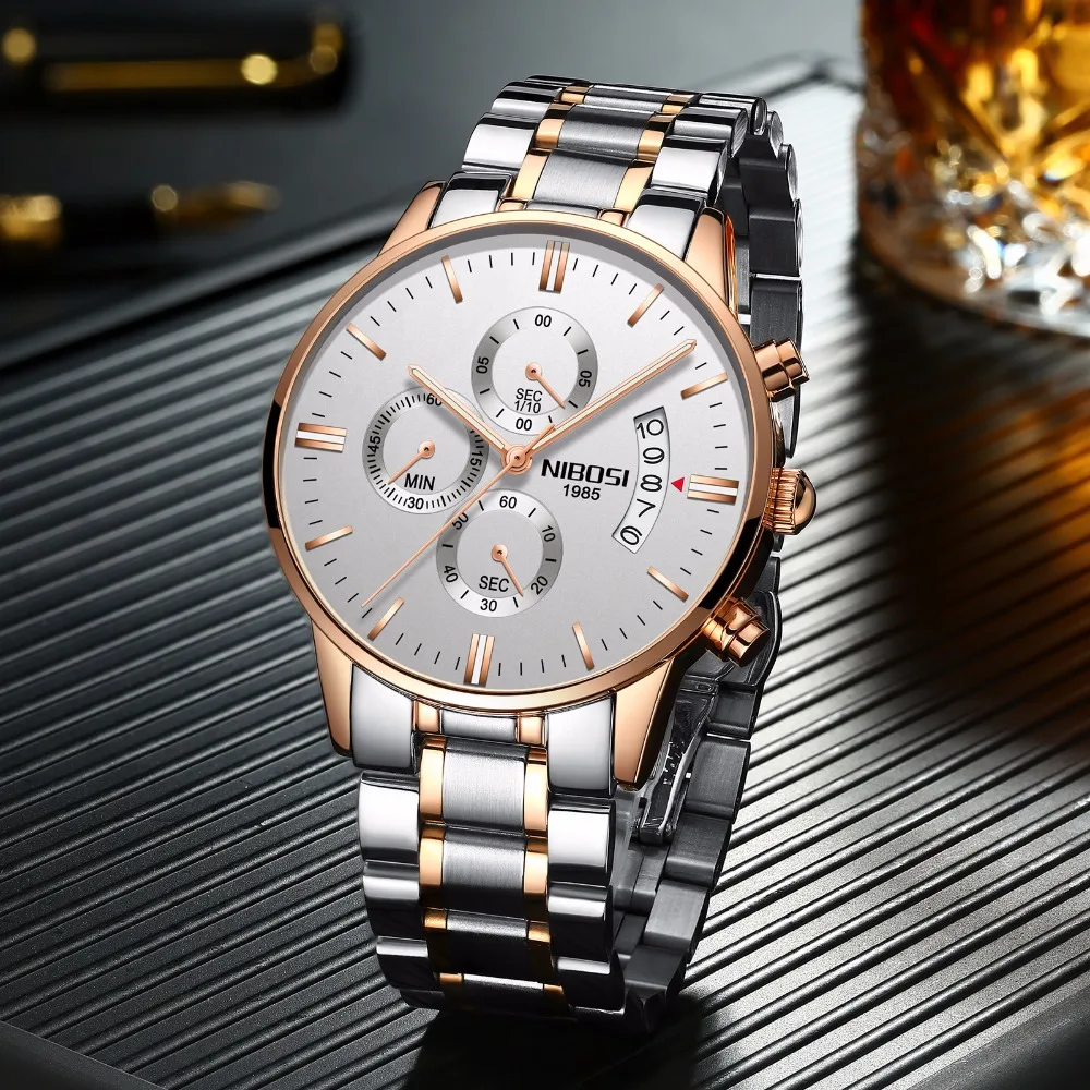 Rose Gold Color Men Watch Luxury Top Brand Men's Watch Fashion Dress New Military Quartz Wristwatch