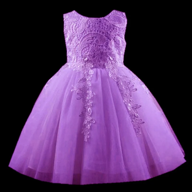 Elegant Cupcake Flower Girls Dress Tulle Princess Gown for Wedding Kids