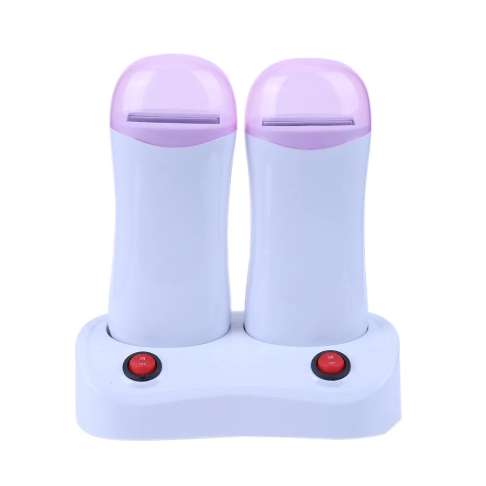 

2pcs Electric Roll On Wax Heater Epilator Base Refillable Depilatory Hot Wax Bean Body Hair Removal Depilation Machine EU Plug
