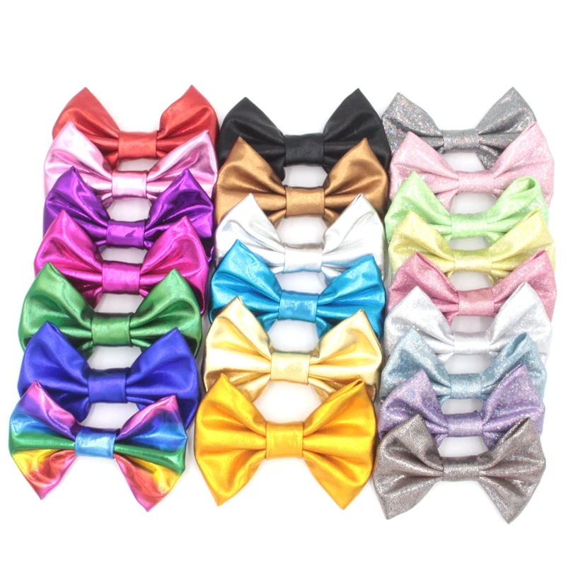 

110pcs/lot 4" Messy Metallic Bows (NO Clips) For Baby Headband,Children Hair Bow, Kids Hair Accessories ePacket/CAPA Free