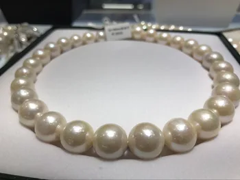 

Big 13-17mm natural freshwater Baroque pearl necklace round light women's necklace 925 Silver clasp 18inch