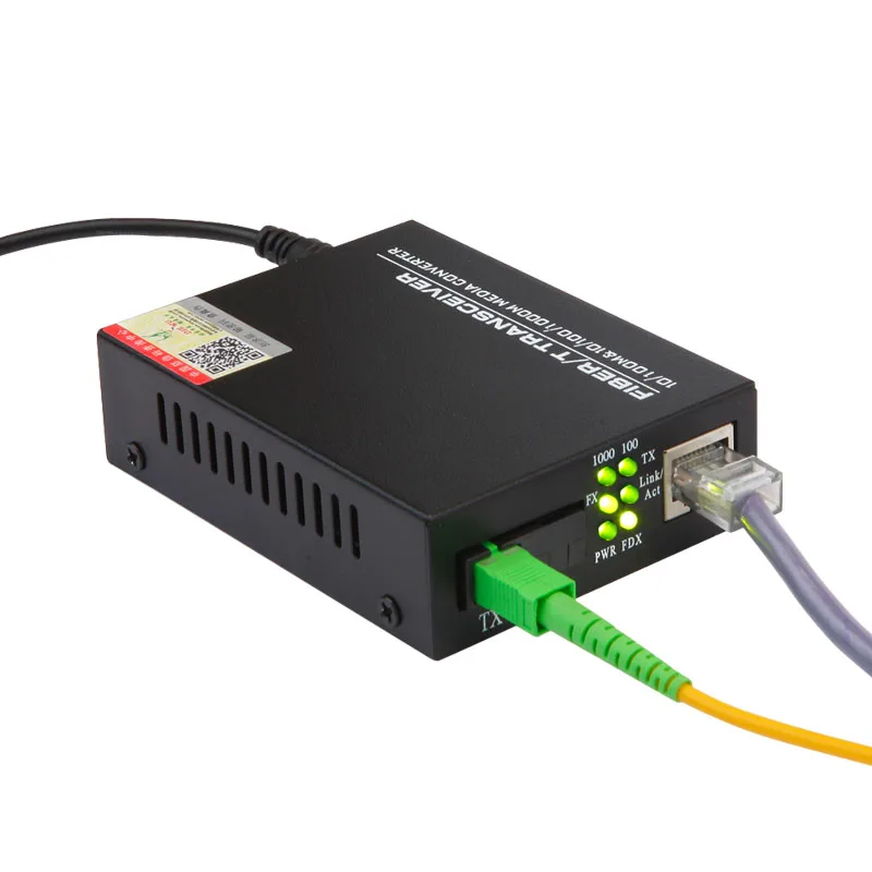 Fiber Optical Media Converter 10/100Mbps RJ45 Single mode SC Port 25KM