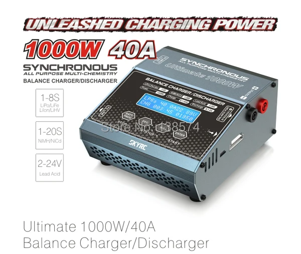 

SKYRC SK-100069 SYNCHRONOUS Ultimate 1000W/40A 1-8S LiPo NiCd/NiMH battery Balance Charger/Discharger