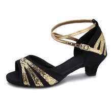 Новинка; женская обувь для латинских танцев; 17-25 см; профессиональная танцевальная обувь для женщин и детей; Обувь для бальных танцев на низком каблуке; женская танцевальная обувь