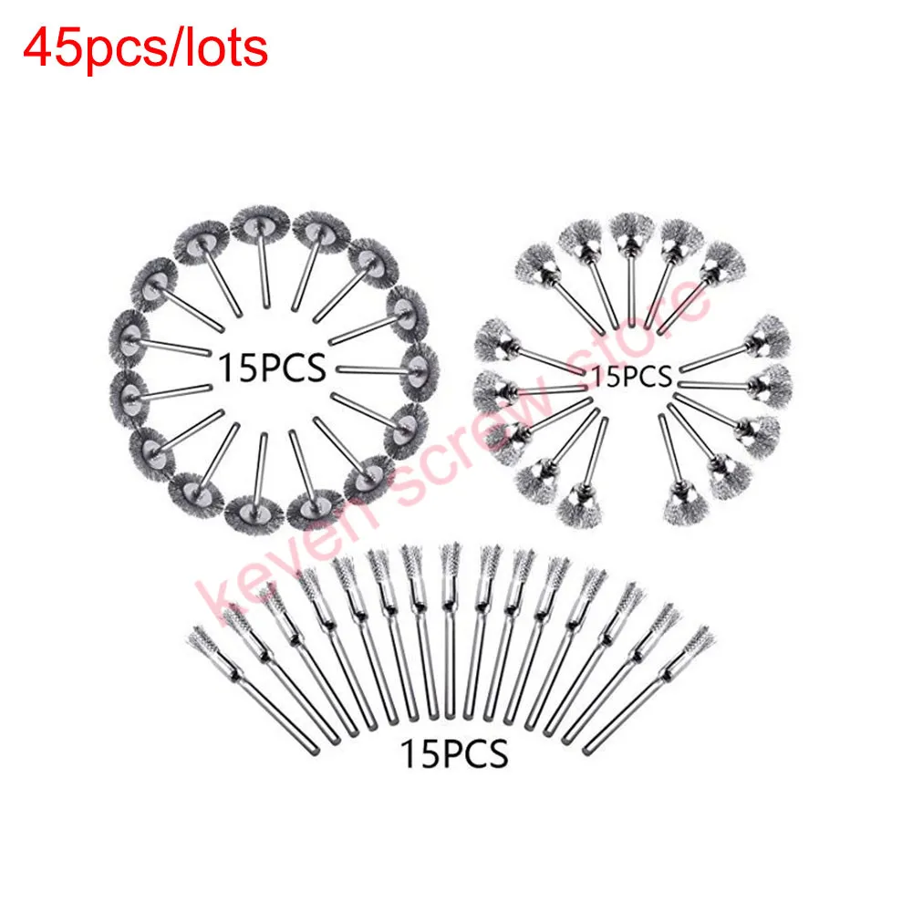 45 шт./лот проволоки набор кистей Сталь колеса кисти Dremel Аксессуары для вращающихся инструментов