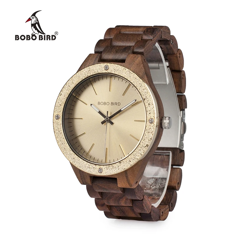 BOBO BIRD Watch Men Quartz Wooden Wristwatches Top Brand Luxury Men's Watches in Wooden Box relogio masculino Great Mens Gift