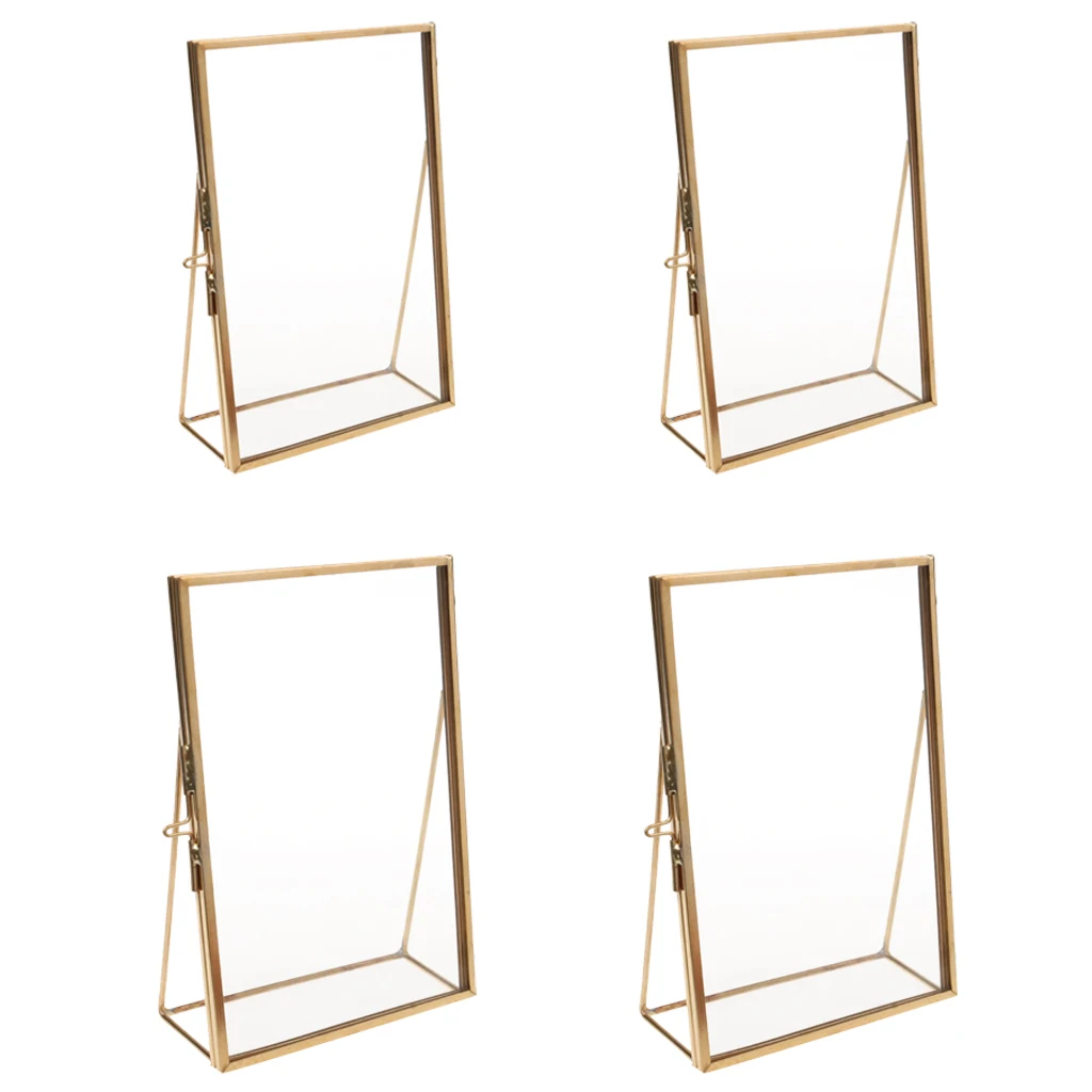 Set of 4, Modern Desk Glass Photo Frame for Displaying Artwork Certificate Picture Pressed Item Flower