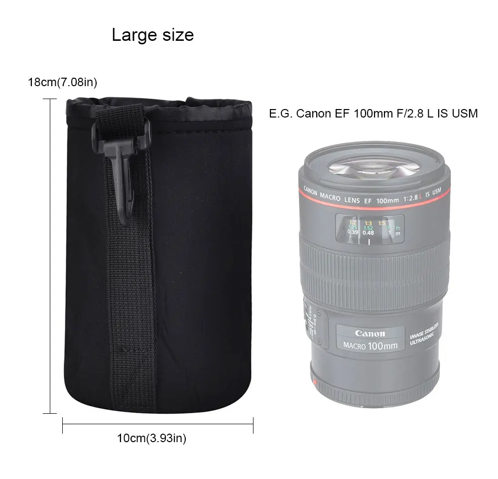 2018 New S M L XL Matin Neoprene Soft Protector Camera Lens Pouch Bag Case For Canon Nikon Sony Camera lens bag (4)