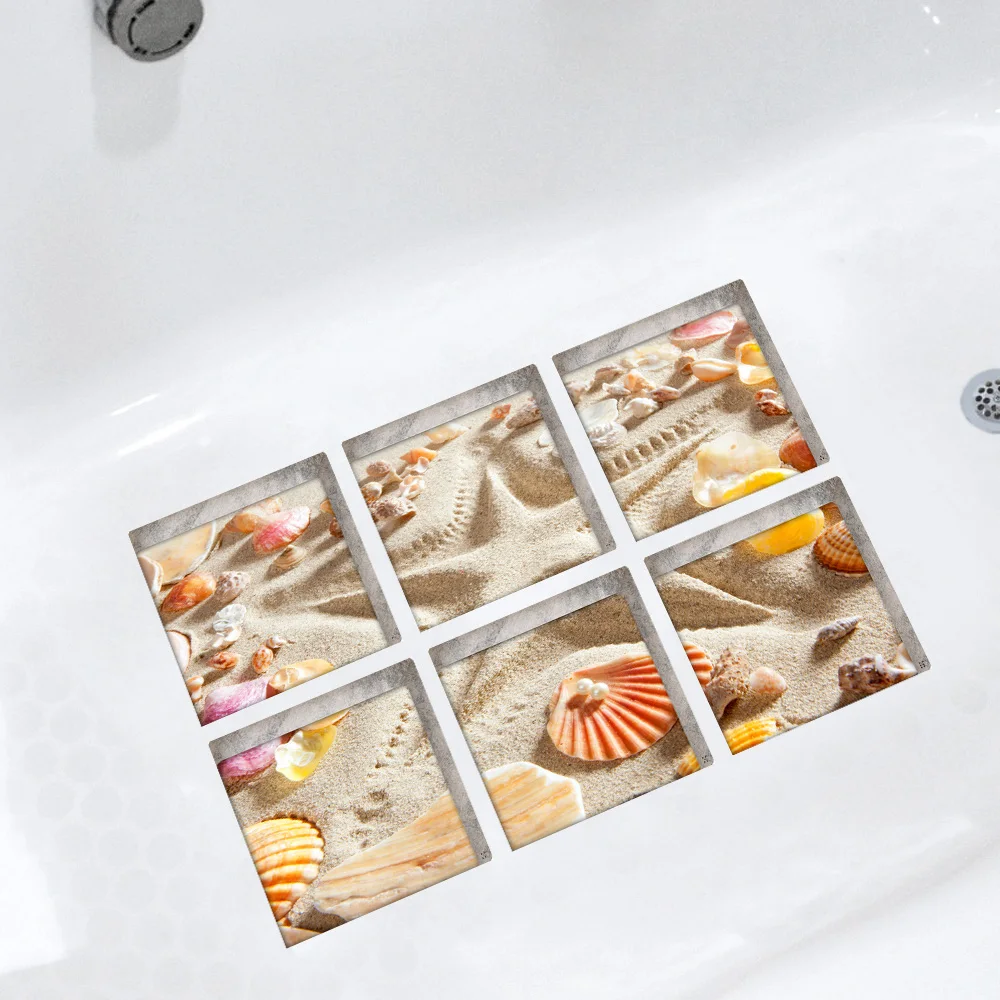 Funlife 3D Anti Slip Waterproof PVC Bathtub Sticker Decor Starfish