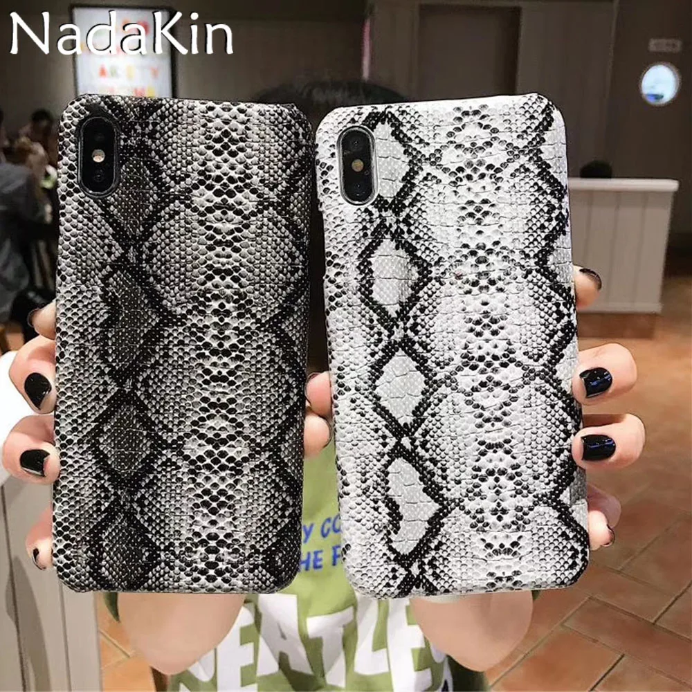 

Luxury Hard PC Back Shell Case for iPhone X XS MAX XR 6 6S 7 8 Plus Half Wrapped Phone Cover Retro Snake Skin Texture