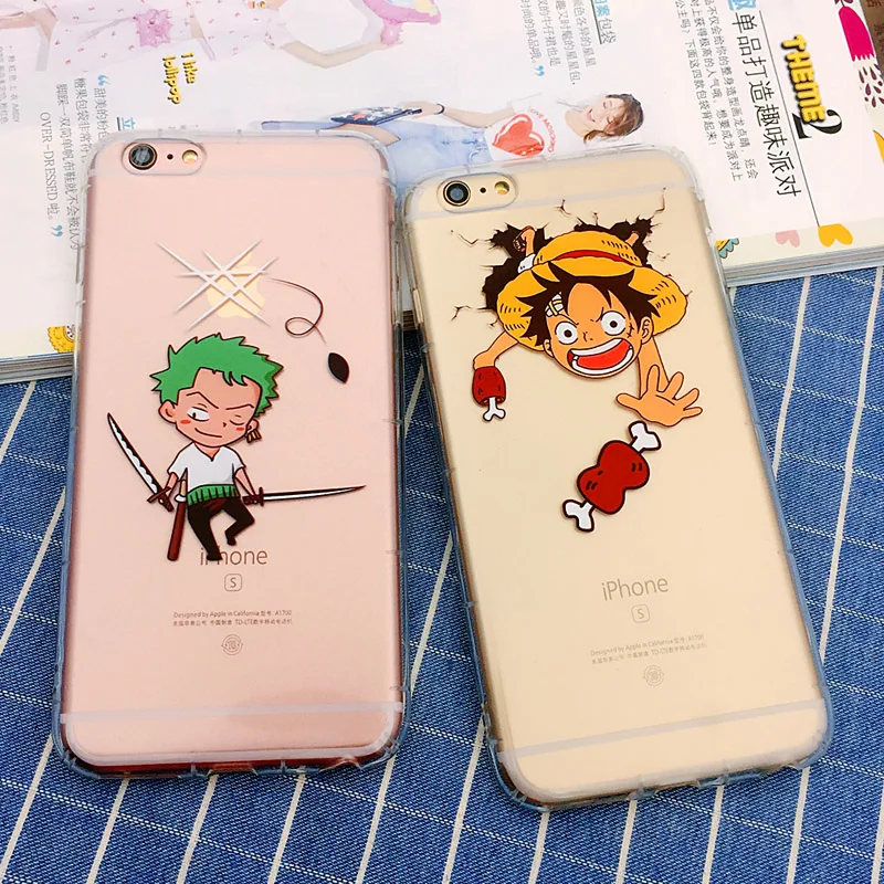 antiknock air bag One Piece Luffy zoro cartoon TPU silicone clear case for iphone X XS max XR 5 5s 5g 6 6s s 7 8 plus cases |