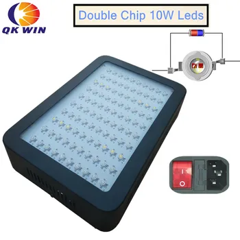 

Qkwin 1000W LED Grow Light 100x10W with on/off button Full Spectrum Grow Lights For Indoor Plants Flowering And Growing