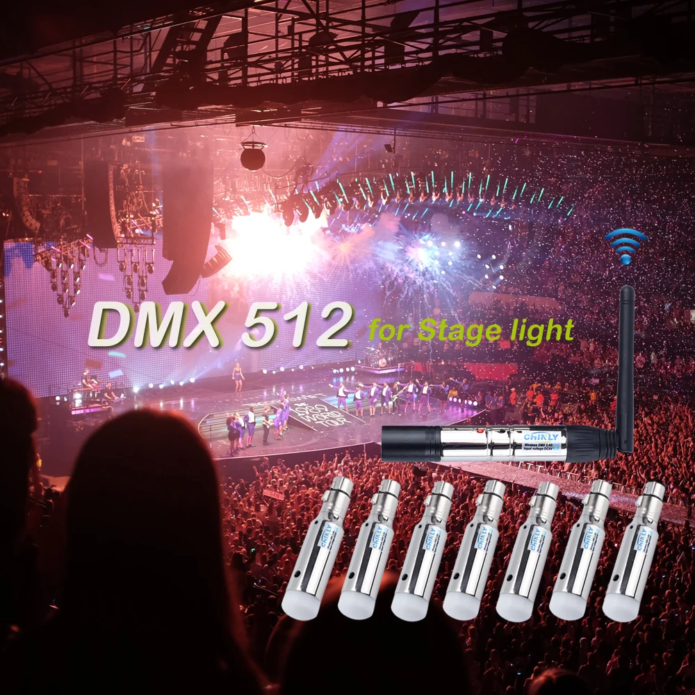 DMX512 беспроводной передатчик приемники перезаряжаемая батарея 2 4G ISM контроллер