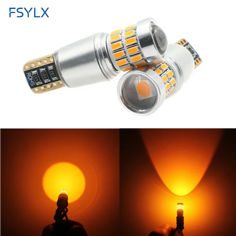 FSYLX 2 шт. T10 светодиодный светильник Canbus 28SMD 3014 + 3030 9 30 в желтый 194 168 W5W 501 фонарь для