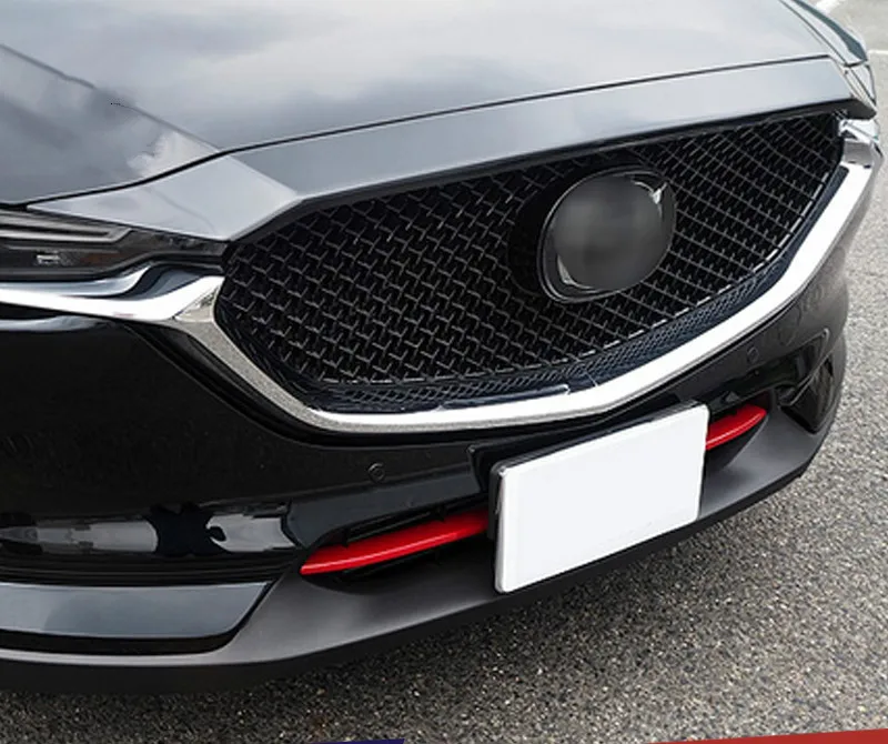 

2pcs Red ABS chrome Front grille decoration cover trim stickers case for Mazda CX-5 CX5 CX 5 2017 2018 accessories