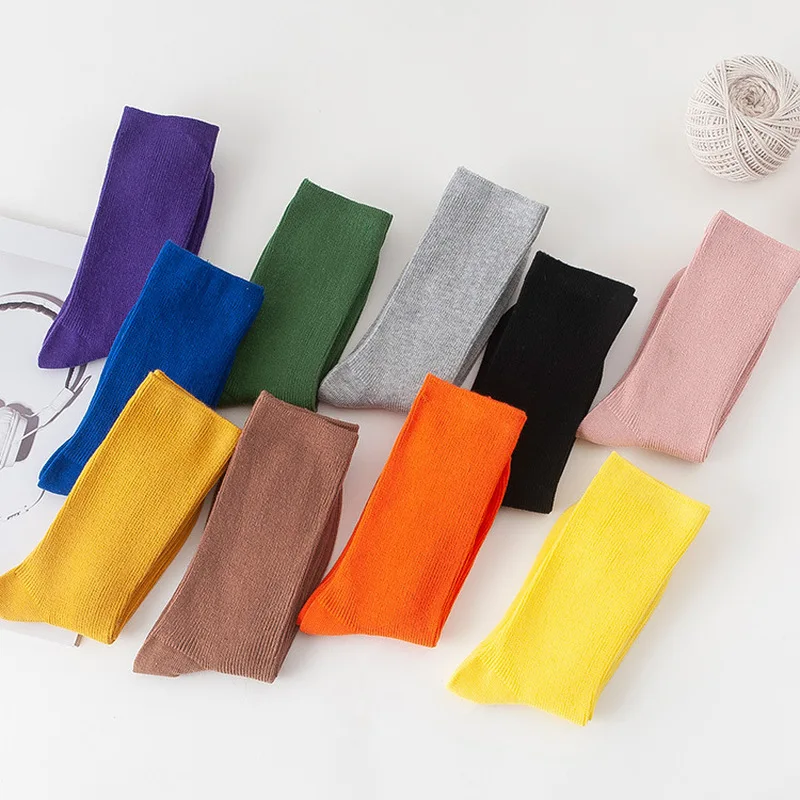 

socks women female Japanese candy series ladies cotton pile pile sockssolid color pinstripe wild Korean socks wholesale