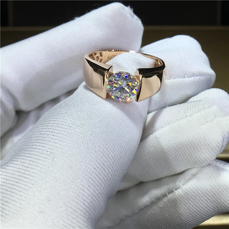 18 K 750Au золото Moissanite алмаз мужское кольцо D Цвет VVS с национальным сертификатом MO-002