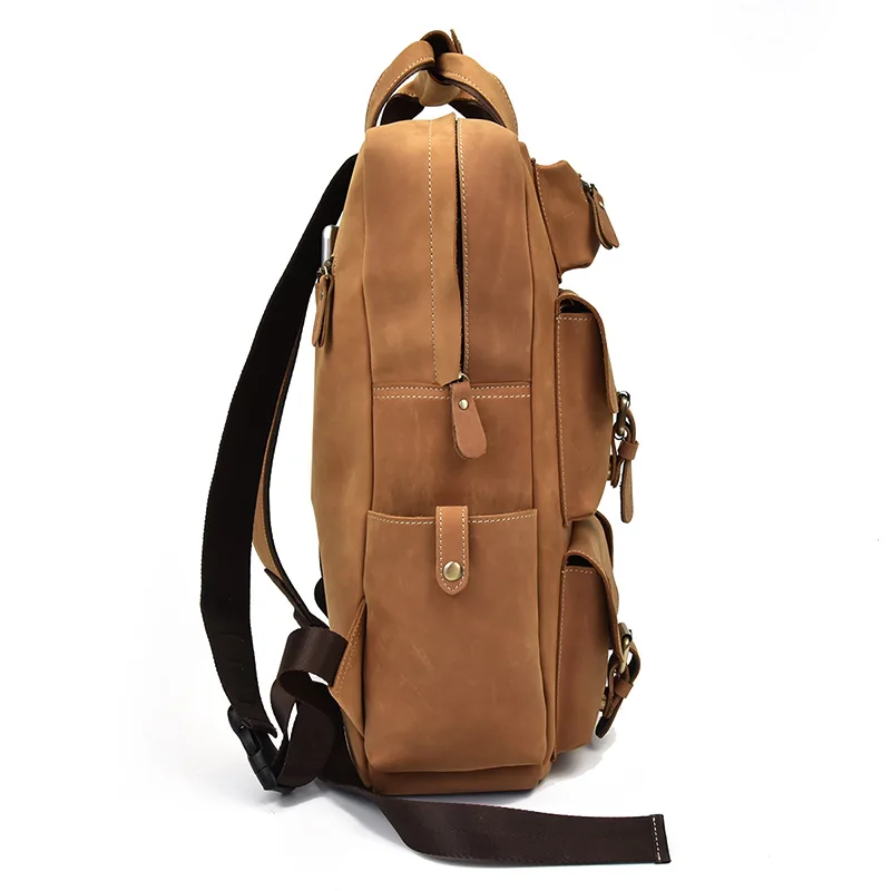 MAHEU Men's Leather Backpack Large Capacity Solf Original Cow Skin Leather Backpacks Functional Casual Packs For Man Cool Design MAHEU Men's Leather Backpack Large Capacity Solf Original Cow Skin Leather Backpacks Functional Casual Packs For Man Cool Design