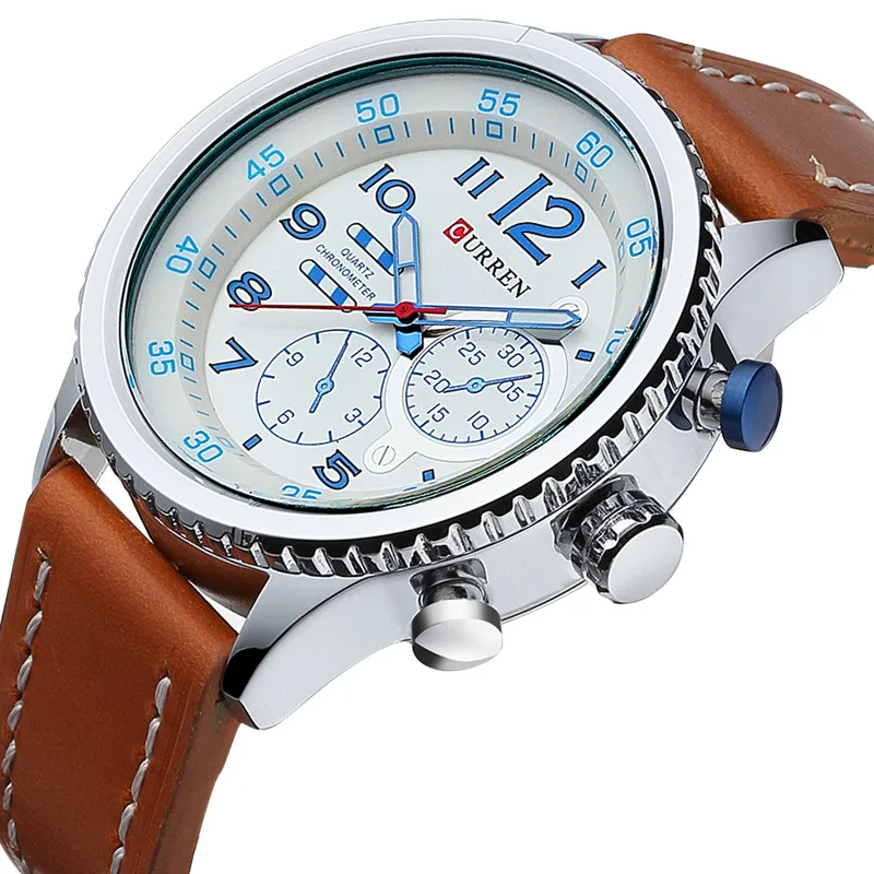 

2016 CURREN Fashion Casual Leather Quartz Watch Men Male Sport Famous Brand Wristwatch Relogio Masculino 8179