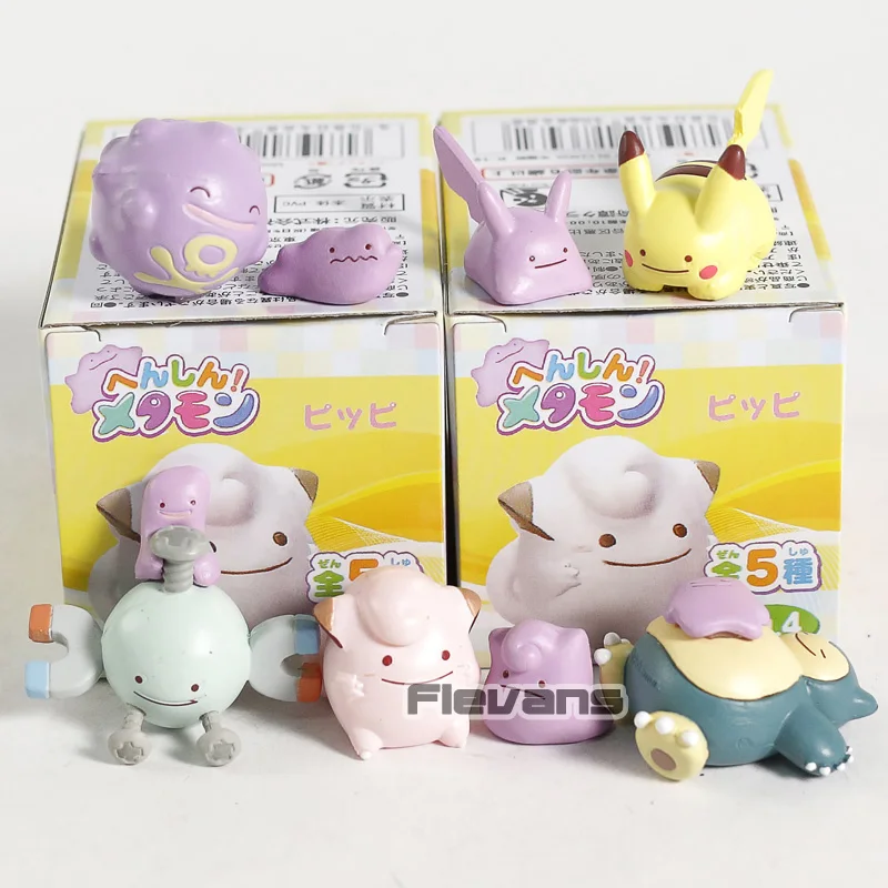 Тапочки в виде персонажа аниме Дитто gachapon Vol. 4 Clefairy magnemite Snorlax koffing мини ПВХ Фигурки игрушки куклы 6 шт./компл