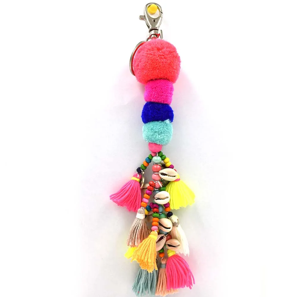 2017 new Fashion car key chains lanyards Key ring key finders beads tassel keychains Pompous pendants bag rings key chains