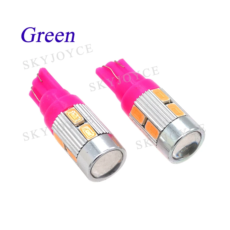SKYJOYCE 2 шт. T10 W5W 5730 10SMD LED свет белый желтый красный зеленый синий 10 объектив